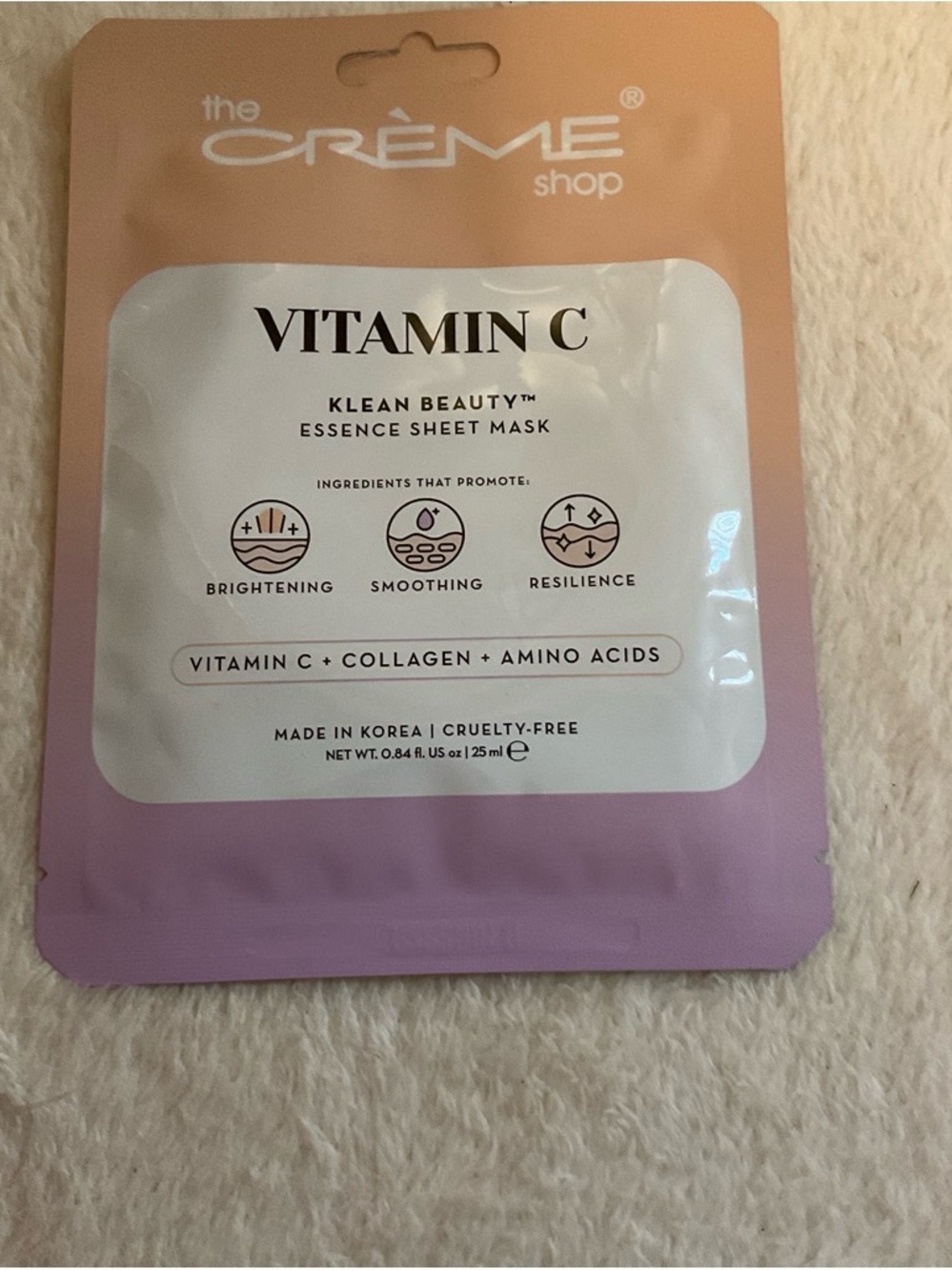 The Crème Shop Vitamin C Klean Beauty Essence Sheet Mask - Pink/Purple